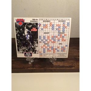 !993-94 New York Knicks Magnet Schedule Signed By John Starks-The Dunk